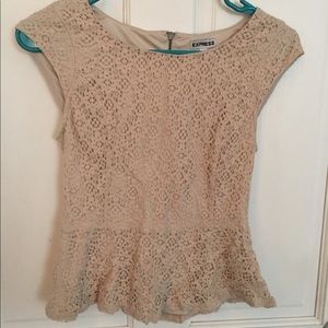 Crochet tan shirt